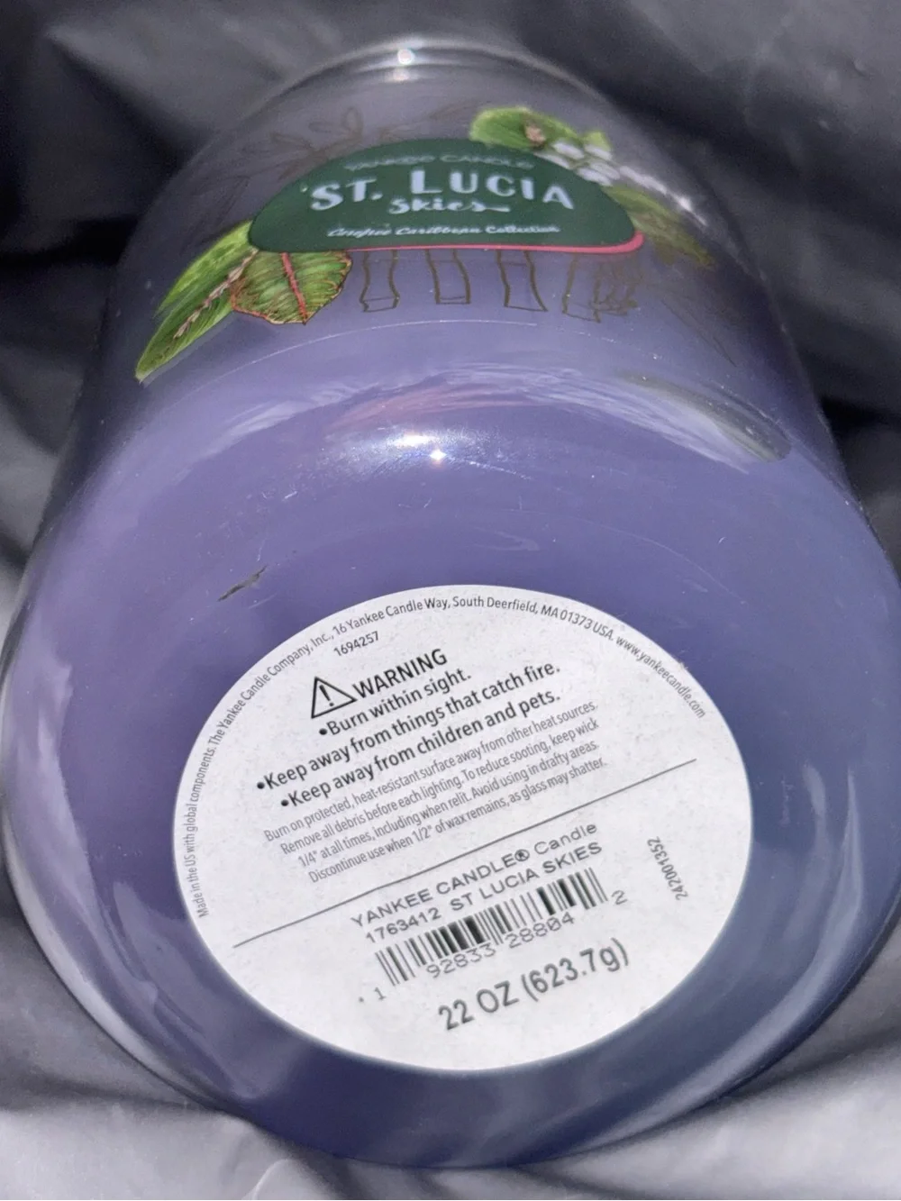 Yankee Candle Lavender St. Lucia Skies 22 oz Decorative Jar Candle